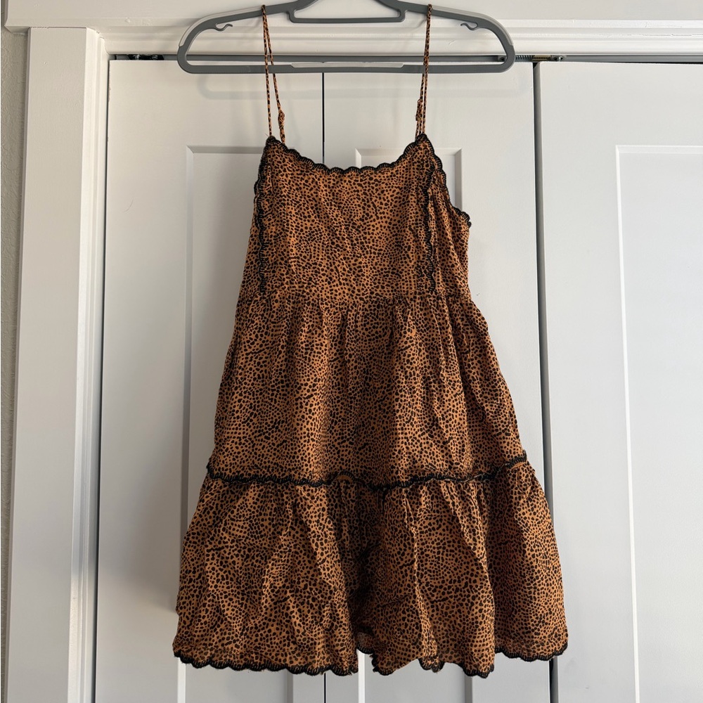 Urban Outfitters Mustard and Leopard Print Dress